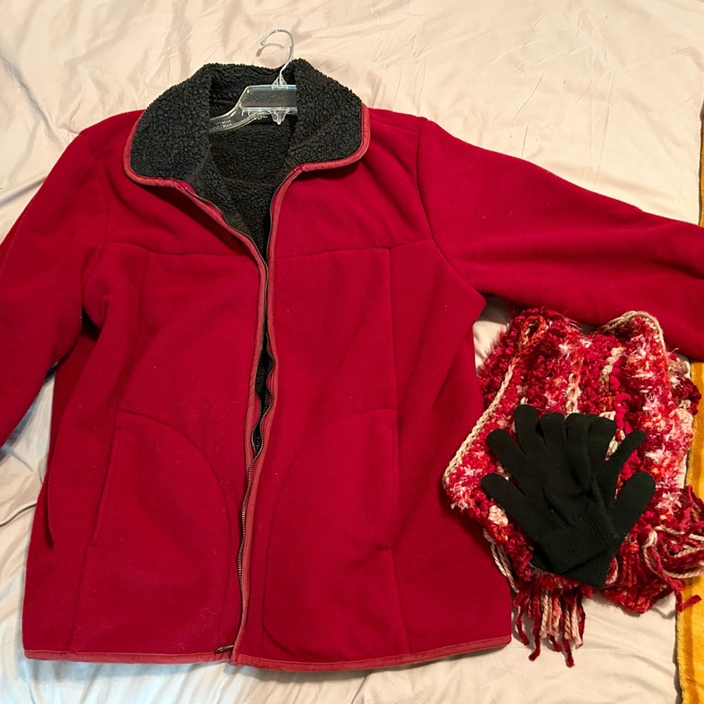 FU DA New York Red and Black Fleece Jacket